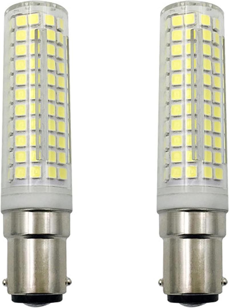 BA15D LED Bulbs 15W Dimmable, 120V Double Contact Bayonet Base, 136-LEDs 2835SMD 6000K Daylight White, 2250LM CRI>90+,150 Halogen Equivalent for Sewing Machines Pendant Ceiling & Wall Lights 2-Pack