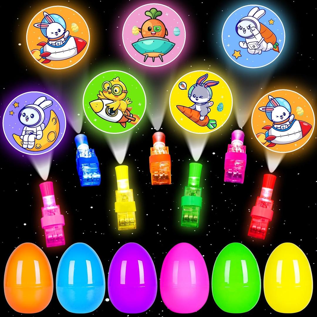 24 Pack Easter Party Favors for Kids,Easter LED Light Up Finger Lights Easter Basket Stuffers for Kid Toddler Teens Boys Girls Easter Egg Hunt Filling Treats Easter Basket Stuffers Easter Party Favor