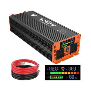 3000 Watt Power Inverter, Car/Home 12V DC to 110V AC Converter, with LED Display, Dual AC Outlets, USB Port, Dual Smart Fans, Cables Included, Suitable for Home, RV