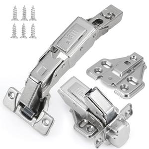 HBL' 2 Pack 165 Degree Soft Close Cabinet Hinges, Half Overlay Kitchen Cabinet Hinges, Concealed European Hinges for Lazy Susan, Pie Corner Cabinet, Open Widely and Easy Access