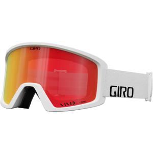 Giro Blok Ski Goggles - Snowboard Goggles for Men & Youth - White Wordmark Strap with Vivid Ember Lens