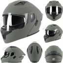 Adult Modular Motorcycle Helmets, DOT Approved Flip up Dual Visor Full Face Helmet for Men Women Moto ATV UTV Snowmobile ADV Four Wheeler Street Bike with Gloves & Mask