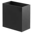 MDesign Small Steel Rectangular 2.4 Gallon/9.1 Liter Trash Can, Waste Basket for Bathroom, Bedroom, Home Office - Holds Garbage, Recycling, Household Items - Linn Collection - Matte Black