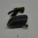 Coil Hose 10FT EVA Coil Garden Hose With 3/4'' Brass Connector Coiled Water Hose Lightweight And No Kink Includes 7 Patterns Spray Nozzle For Outdoors Lawn Watering Car Washing (Gray)