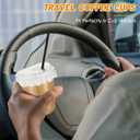 50 Pack 14 oz Clear Plastic Cups with Lids and Straws, Includes Paper Lid Liners, Disposable Crystal Iced Coffee Cups with Lids for Coffee Smoothie, Milkshake, Cold Drinks (black)