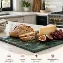 Marble Stone Cutting Board for Kitchen with Feet, 16x20 Inch, Green