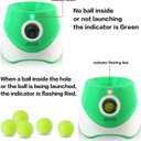 MEKAPLE Automatic Dog Ball Launcher, Dog Ball Thrower with 15 Mini Tennis Balls Sizing 2 Inch and Mesh Bag, Interactive Dog Toys Tennis Ball Launcher for Small Dogs with 3 Distance Settings
