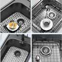 2 Pack Silicone Sink Protector for Kitchen Sink Bathroom, 13.58" x 11.6" Heat-resistant Sink Mat Non-Slip and Durable Silicone Protectors, Rear Drain, White