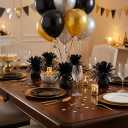 Aluminum Foil Balloon Weights for Parties (6 pcs) - 0.31lb (140g) Each - Premium Balloon Anchors for Birthday, Wedding, Dinner, Indoor & Outdoor Decorations(Black 6pcs)