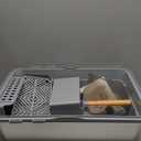 URPOWER Stainless Steel Cat Litter Box with Lid Extra Large Enclosed Litter Box for Cats Non-Sticky Metal Pan with High Sided Enclosure & Scoop, Front & Top Entry, Anti-Leakage, Easy Cleaning (XL, Gray)