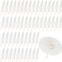 Aodaer 50 Pack 33 Inches Paper Umbrellas for Wedding Chinese Japanese Parasol Paper Decorative Oiled Umbrella DIY Painting Crafts for Bridal Party Decor Photography Props, White