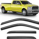Extra-Thick Window Rain Guard for Dodge Ram 1500 2009-2024 Ram 2500&3500 2010-2025 Rain Guards Tape-on Side Truck Window Visors Vent Visor Window Deflectors Vent Shades Car Accessories