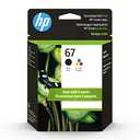 HP 67 Black/Tri-color Ink Cartridges for HP Printers | Works with Printer Series: DeskJet 1255, 2700, 4100; ENVY 6000, 6400 | Eligible for Instant Ink | 3YP29AN