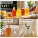 TBWIND Small Glass Bottles with Cork, 12 Pack 6oz/ 200ml Clear Glass Bottles, Assorted Vintage Embossed Designs 4 Patterns, Mini Bottles for Wedding Favors, Vanilla Extract, Oil & Vinegar