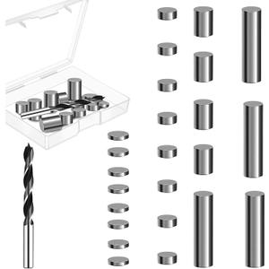 QoTang 24 PCS Cylindrical Stainless Steel Weight 6.8 Ounce, 4 Different Sizes Incremental Cylinders Car Weights Compatible with Pinewood Car Derby to Optimize Speed