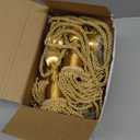 8 Pcs Weighted Church Pew Reservation Rope with Heavy Tassels Ends Reserved Church Seating Accessory Pew Rope for Wedding Funeral Seating Reserved Signs (8ft,Gold)