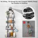 Shower Caddy Hanging Rustproof, 4 Tier Adjustable Hanging Shower Caddy Over Showerhead, No Drilling Handing Shower Racks for Bathroom Shampoo Soap Storage