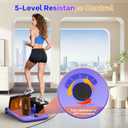 Air Compression Resistance Stepper Adjustable Mini Stair Climber for Home Cardio Workout, Portable Stepper Machine with LCD Display, 5-Level Adjustable Resistance, Non-Slip Pedals - Batt. not incl.