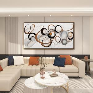 Framed Wall Art Living Room Wall Decor Framed Abstract Canvas Wall Art Bedroom Wall Decor Above Bed Office Decorations for Work Modern Artwork 2448IN Wood Frame (48L" x 24W", brown)