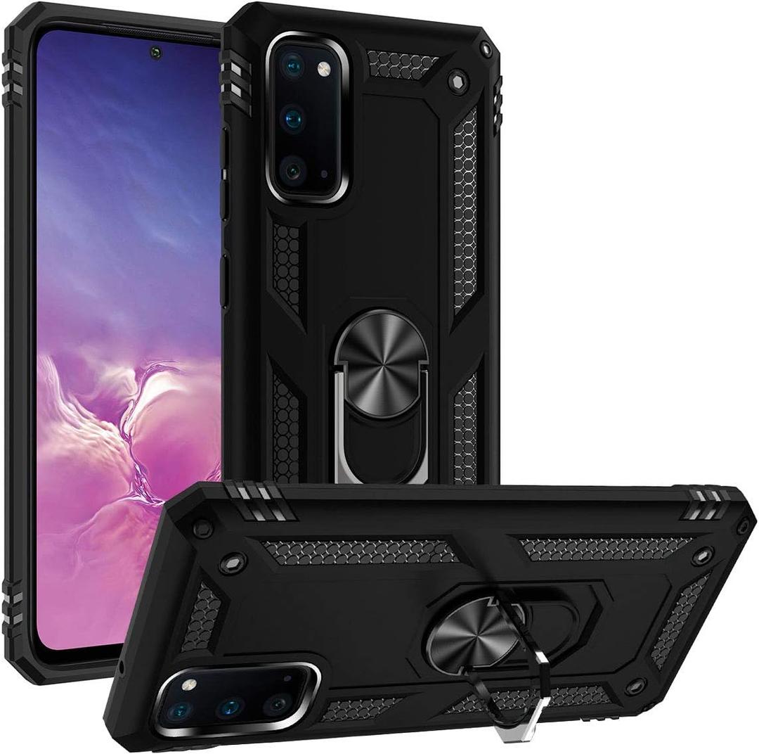ADDIT Case for S20 Phone Case Samsung Galaxy S20 Case, Military Grade, Heavy Duty, with Ring Holder Stand, Support Magnet Car Mount for Samsung Galaxy S20 Case Black