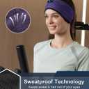 Lullaband Bluetooth Headband Headphones, Sleep Headphones for Side Sleepers, Comfortable Headband with Thin Speaker Microphone Handsfree Gift (Dark Purple)