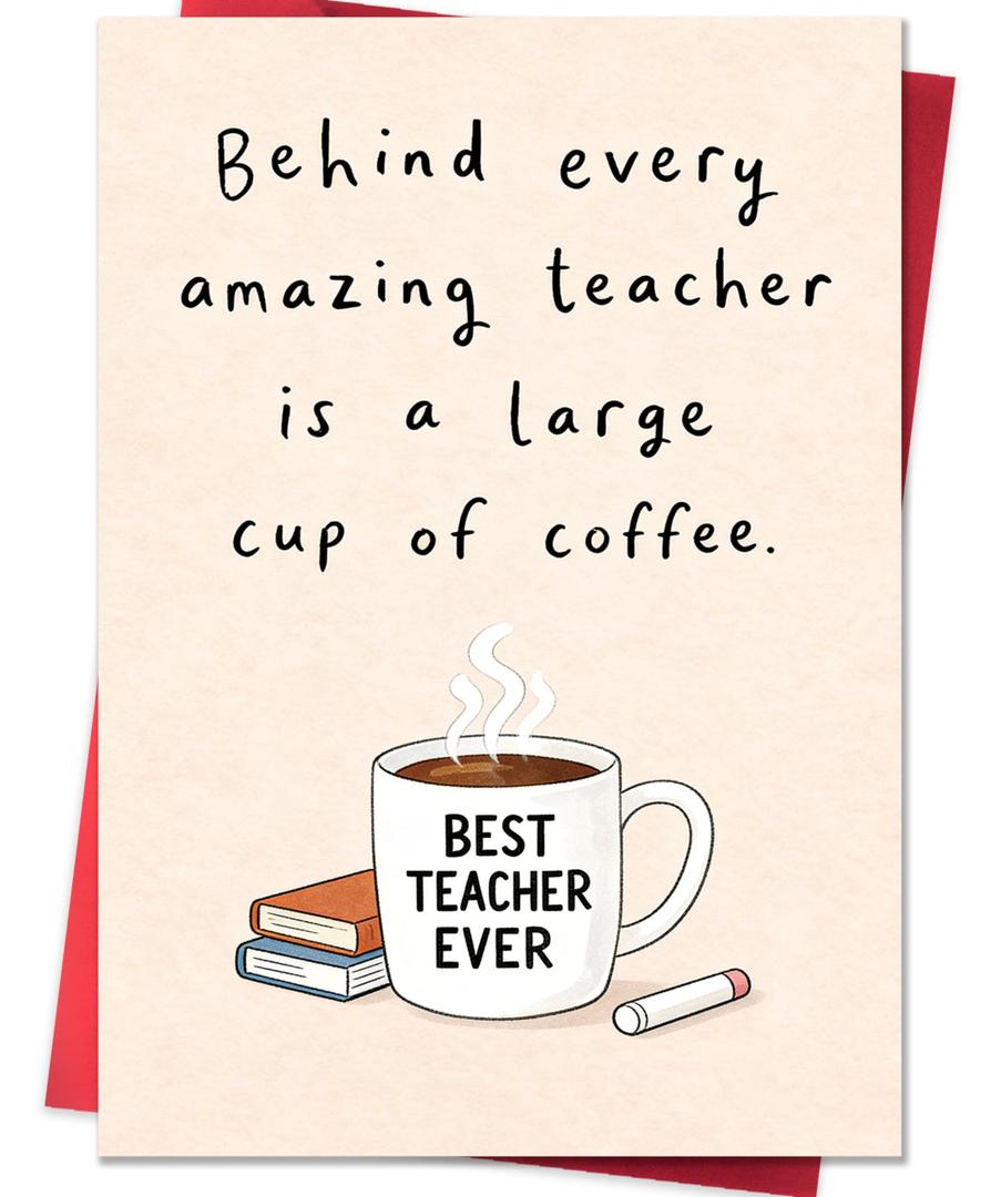 5 x Smithtuy Teacher Thank You Cards,Teacher Appreciation Gifts,Thank You Card for Teachers,Funny Teachers Appreciation Gifts Card for Women Men with Envelope
