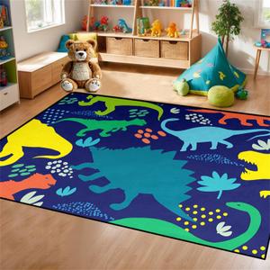 Dinosaur Rug - Dinosaur Rugs for Boys Bedroom Cartoon Dino Carpet for Boys Kids Room Decor Colorful Animal Carpet for Living Room Floor Mats, 2.5x4 Feet (Multi-j-646)
