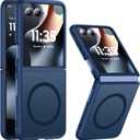 NO.1 Magnetic for Motorola Razr+ Plus 2026/2025/2024 Case with MagSafe[Military Shockproof][Translucent Matte][Anti-Fingerprint] Soft Silicone Bumper for Moto Razr+ 2026/2025/2024 Case,Blue