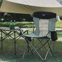 Byliable Camping Chairs Lawn Portable Foldable Camp Folding Lightweight Chair for Adults with Drink Holder and Cooler Pouch Outdoor for Camping, Lawn, Sports, Picnic, Music Festival, Gray Black, Large