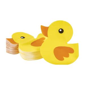 Ottin 80 Pcs Rubber Duck Paper Napkins, 3-Ply, Cute Disposable Party Napkins for Rubber Duck Birthday Parties, Kids' Animal-Themed Tables, Zoo Baby Showers & Kids' Party Decor