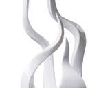 Abstract Sculpture Decor Modern Arts Flame Figurine Table Centerpiece Statue Polyresin White 16.5 inch