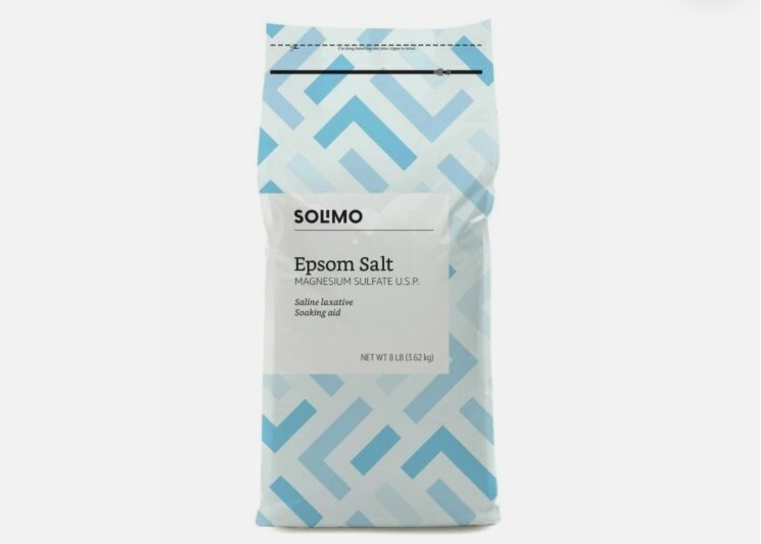 Solimo Epsom Salt Magnesium Sulfate Soaking Aid 8lb Bags, Pack of 3