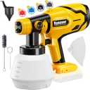 Cordless Paint Sprayer for Dewalt 20V MAX Battery, HVLP Spray Paint Gun with Brushless Motor and 4 Copper Nozzle 200W Paint Sprayer for Home Interior Exterior Paint(Battery Not Included)
