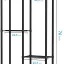 Heavy Duty Clothes Rack, 3 Tiers Sturdy Metal Clothing Rack with Hanger Rods & Shelves, Portable Closet Rack for Bedroom 45" W × 16" D × 76" H, Garment Rack Holds 450lb, Easy Assembly&Storage