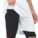 NORTHYARD Men's 2 in 1 Running Shorts Workout Gym Athletic Shorts with Liner Active Training Shorts with Zipper Pockets (White, L)