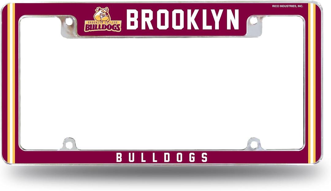 Rico Industries NCAA Standard 12" x 6" Chrome All Over Automotive License Plate Frame for Car/Truck/SUV (L-M Schools)