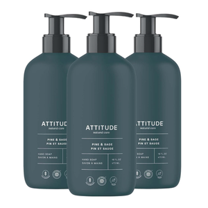 ATTITUDE Limited Edition Liquid Hand Soap, EWG Verified, Plant and MineralBased, Vegan Personal Care Products, Pine & Sage, 16 Fl Oz (Pack of 3)