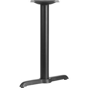 Flash Furniture 5" x 22" Restaurant Table T-Base with 3" Diameter Table Height Column, Commercial T-Base Cast Iron Restaurant Table Base, Black, 5" by 22"