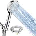 Shower Head with Handheld, High Pressure Handheld Shower Heads, Detachable Showerhead Set with Stainless Steel Hose and Adjustable Bracket (Chrome)