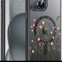 Goodon for iPhone 15 Plus Case with Privacy Screen Protector, Compatible with Magsafe, Shockproof Translucent Matte Cover - Cute Floral Design Phone Case for Women and Girls - Tiny Flower and Leaves