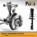 PAROD 172358 172357 Shock Absorber Struts Compatible with Toyota Prius 2004 2005 2006 2007 2008 2009, w/Coil Spring Assembly Front Left & Right