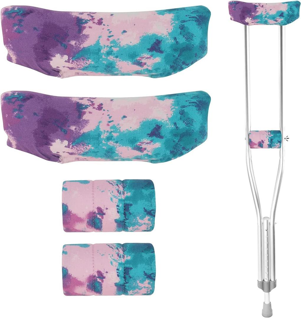 Crutch Pad Crutch Underarm Pads Crutch Hand Grip Covers Crutch Cover Washable (1 Pair) OneSize Multi-Color (Color CP09)