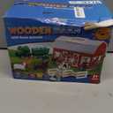 YEEBAY Farm Animals Toys for 3+ Year Old Kids Toddlers Girls Boys, Large Wooden Barn with Animal Play Figures, Farm Playset Educational Learning Toys, Ideal Christmas Birthday Gifts