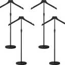 4 Pack Mannequin Torso, 30 to 41 Inch Height Adjustable Shirt Display Stand for Vendors Shop Graduation Party, Stable Ease Assembly Dress Form Clothes Garment Rack, Jacket Coat Hanger Stand, Black