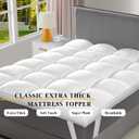 Extra Thick Fitted Mattress Topper - King Size | Soft & Cooling Pillow Top Mattress Pad & Protector | Bed Topper for Back Pain, Straps Stretch 6" to 22" Deep