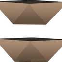 The HC Companies 6 Inch Deco Faceted Plastic Succulent Bowl - Unique Decorative Indoor Planter with Drainage Hole, Artisan Taupe (Pack of 2)