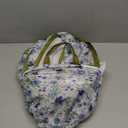 Pawaboo Small Animals Playpen, Waterproof Small Pet Cage Tent with Zippered Cover, Portable Outdoor Yard Fence with 3 Metal Rod for Chick/Kitten/Puppy/Guinea Pig/Rabbits/Hamster, Blue + White Flower