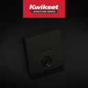 Kwikset Downtown Deadbolt Lock, Matte Black Square Exterior Keyed Front Entry Door, Pick Resistant SmartKey Rekey Security, Single Cylinder Dead Bolt, with Microban Protection