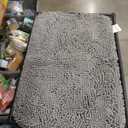 Bathroom Rugs Sets 2 Piece, Ultra Absorbent Chenille Non Slip Bathroom Mat Set - 16'' x 24'' U-Shaped Contour Toilet Rug & 24'' x 21'' Extra Soft Plush Bath Mat - Machine Washable, Grey