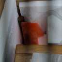 AQIMUELE Wooden C-Shaped End Table,Couch Desk with 2 Lockable Wheels,4-Tier Couch Table with Storage Bag,Small Rolling Side Table Tv Trays for Couch, Living Room,Bedroom (Walnut)